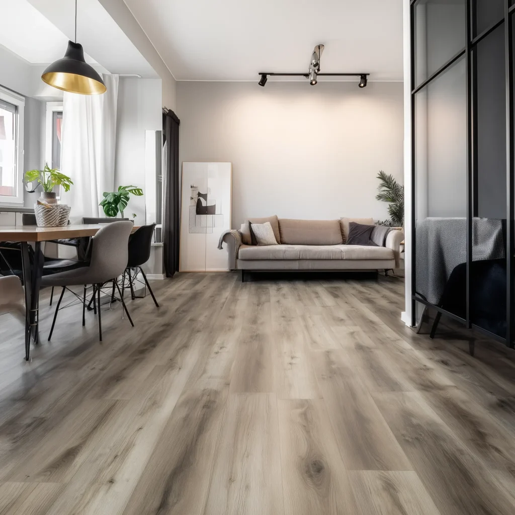 Laminate flooring in hotel room