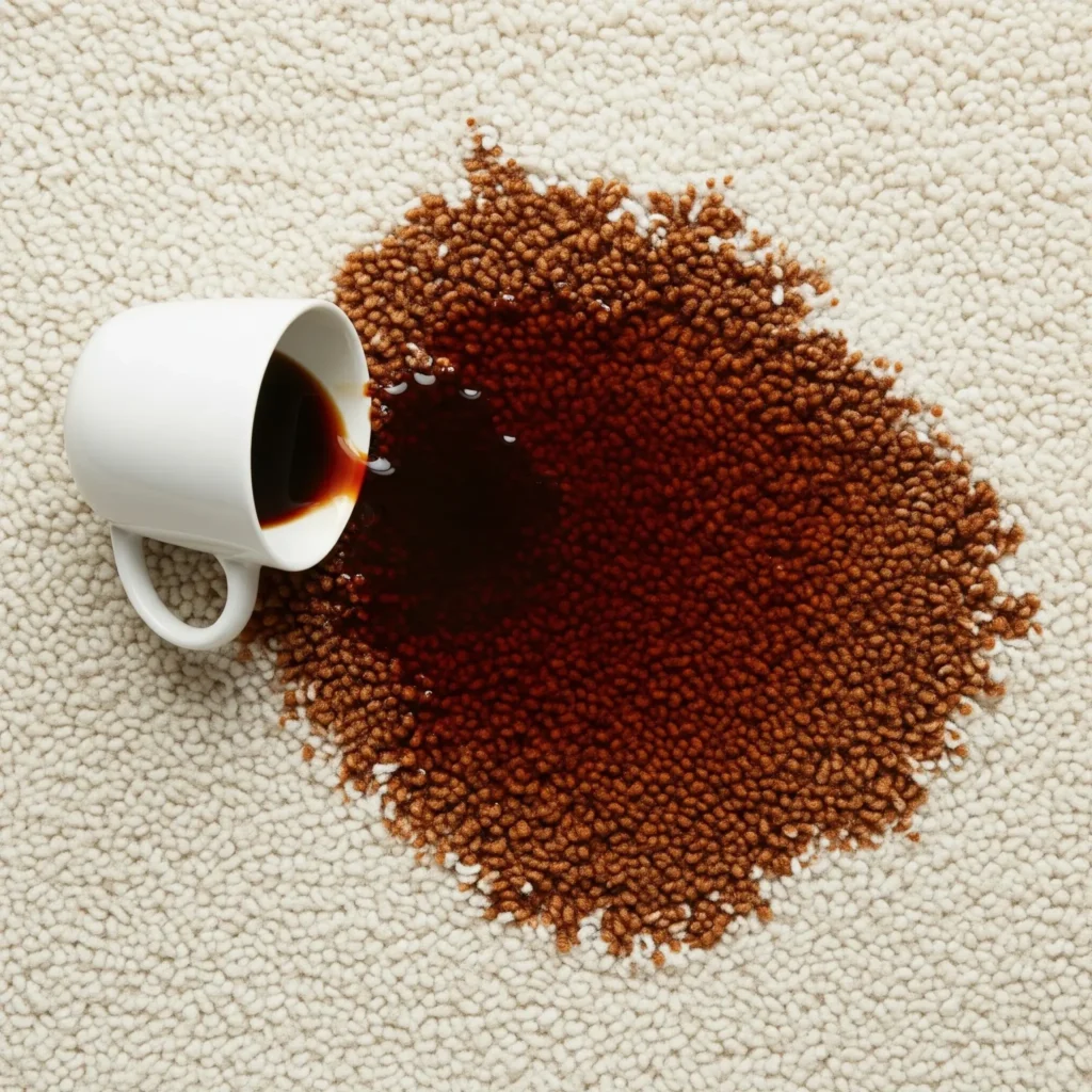 Coffee spilled on carpet