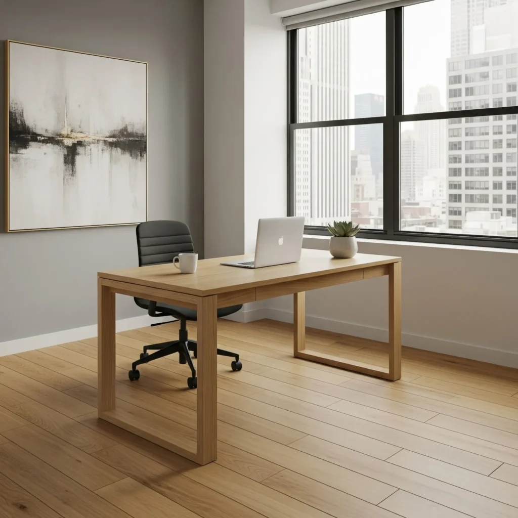 Hardwood floors in office