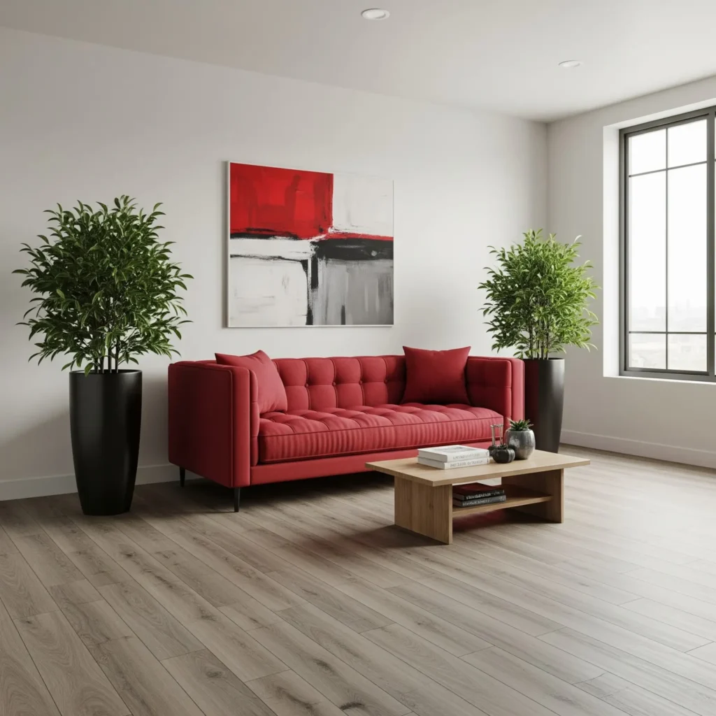 Luxury vinyl in modern living room